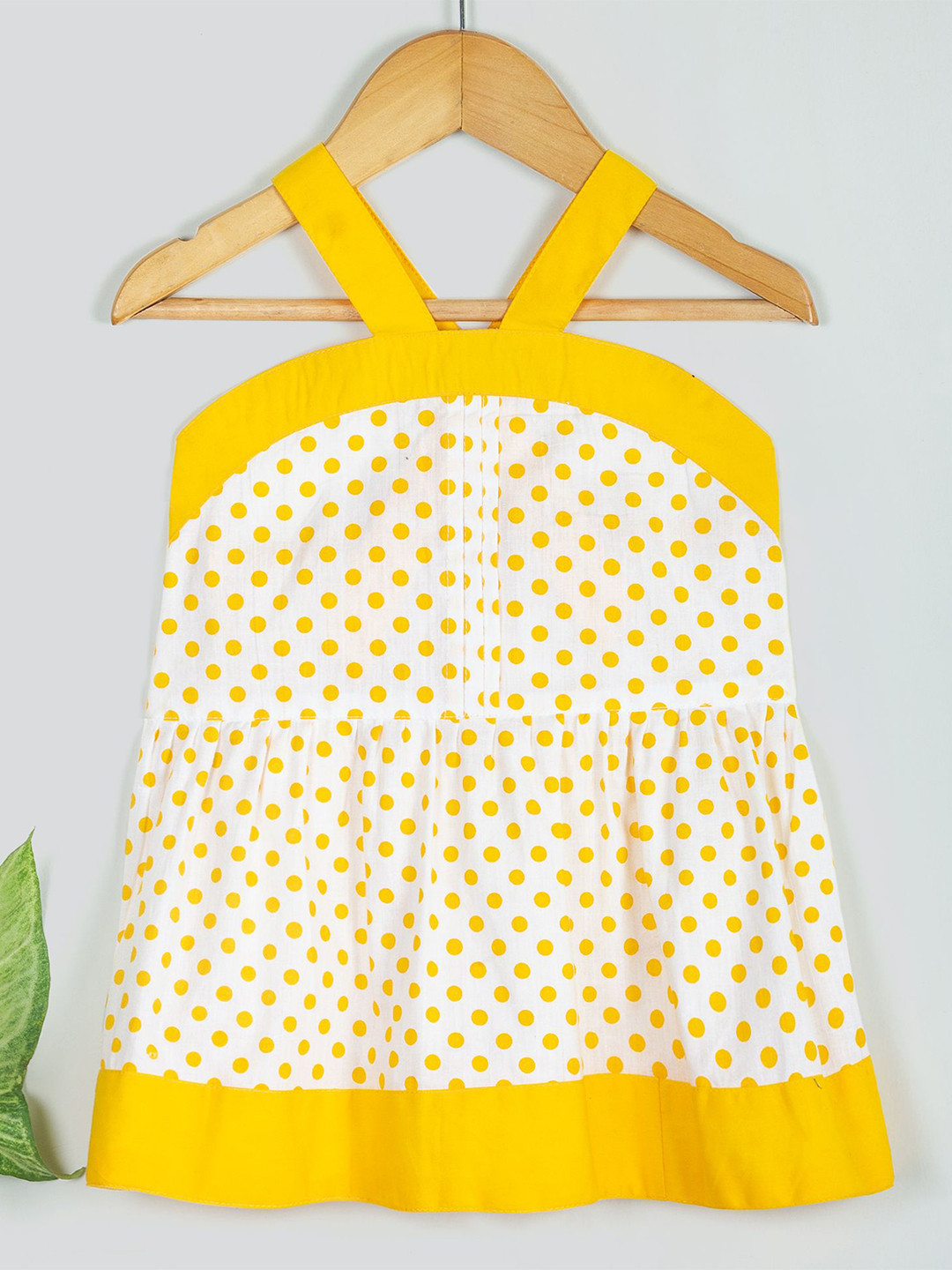 Tangerine Closet Girls Polka Dot Print Halter Neck Empire Mini Dress