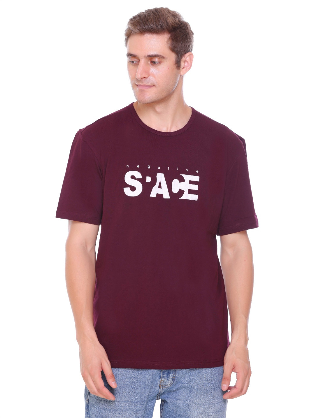 Colors and Blends Typographic Round Neck Cotton T-shirt