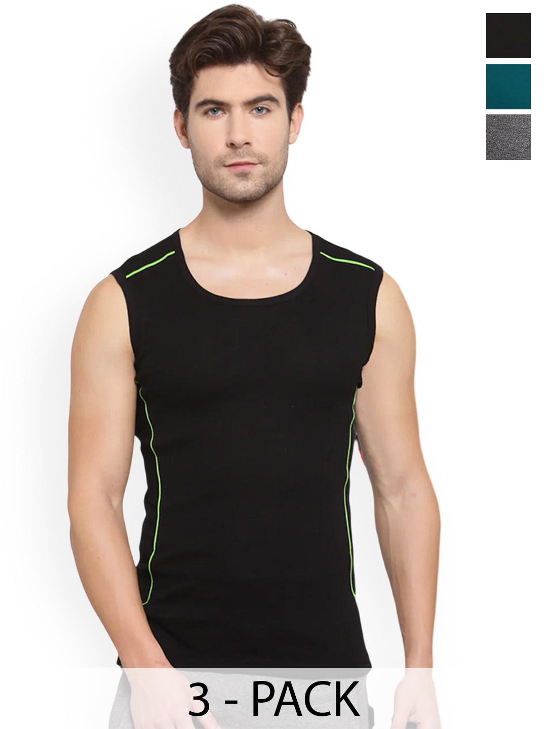 Sporto by Macho Men Pack Of 3 Pure Cotton nnerwear Vests