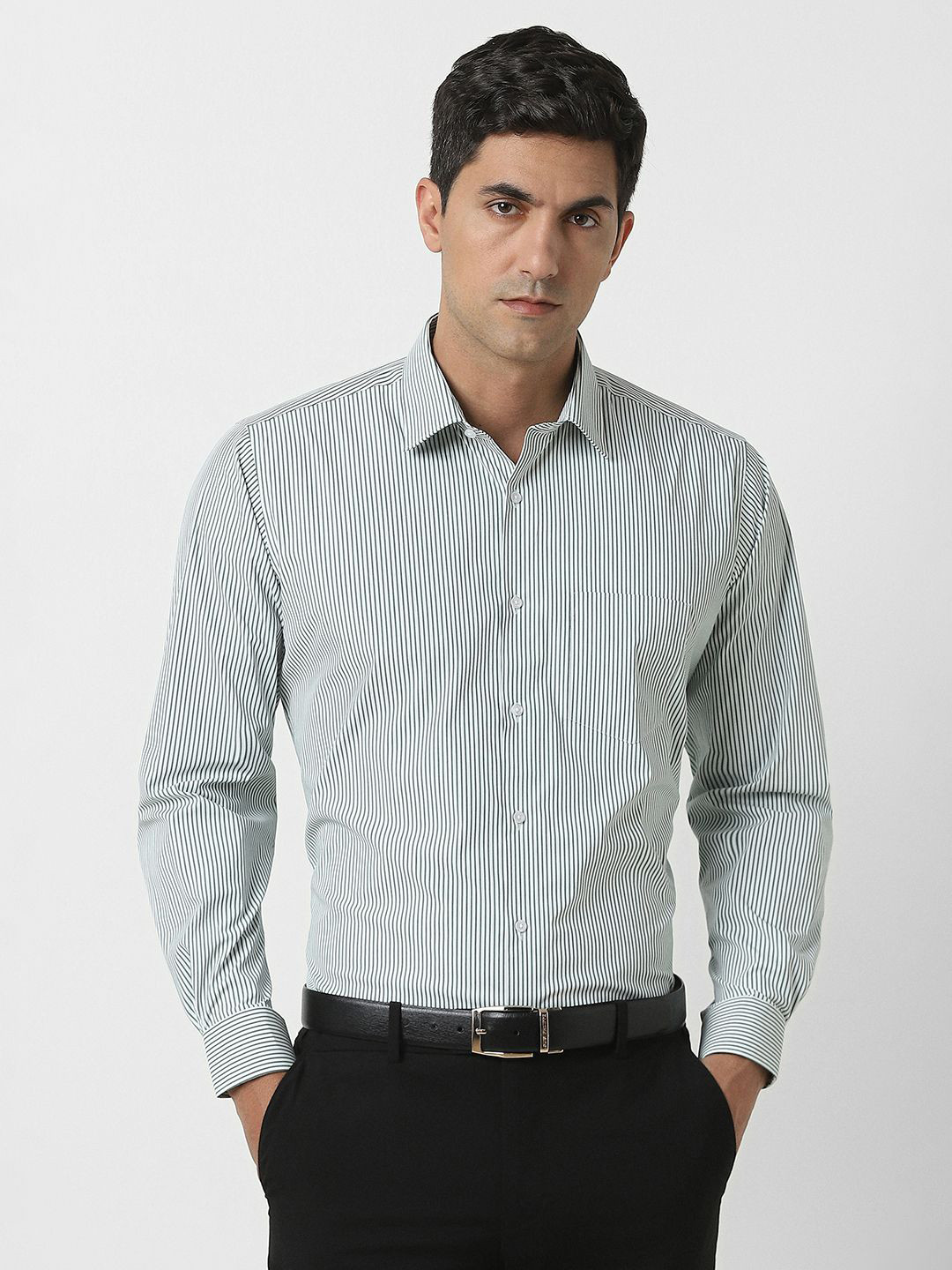 Van Heusen Pin Striped Spread Collar Formal Shirt