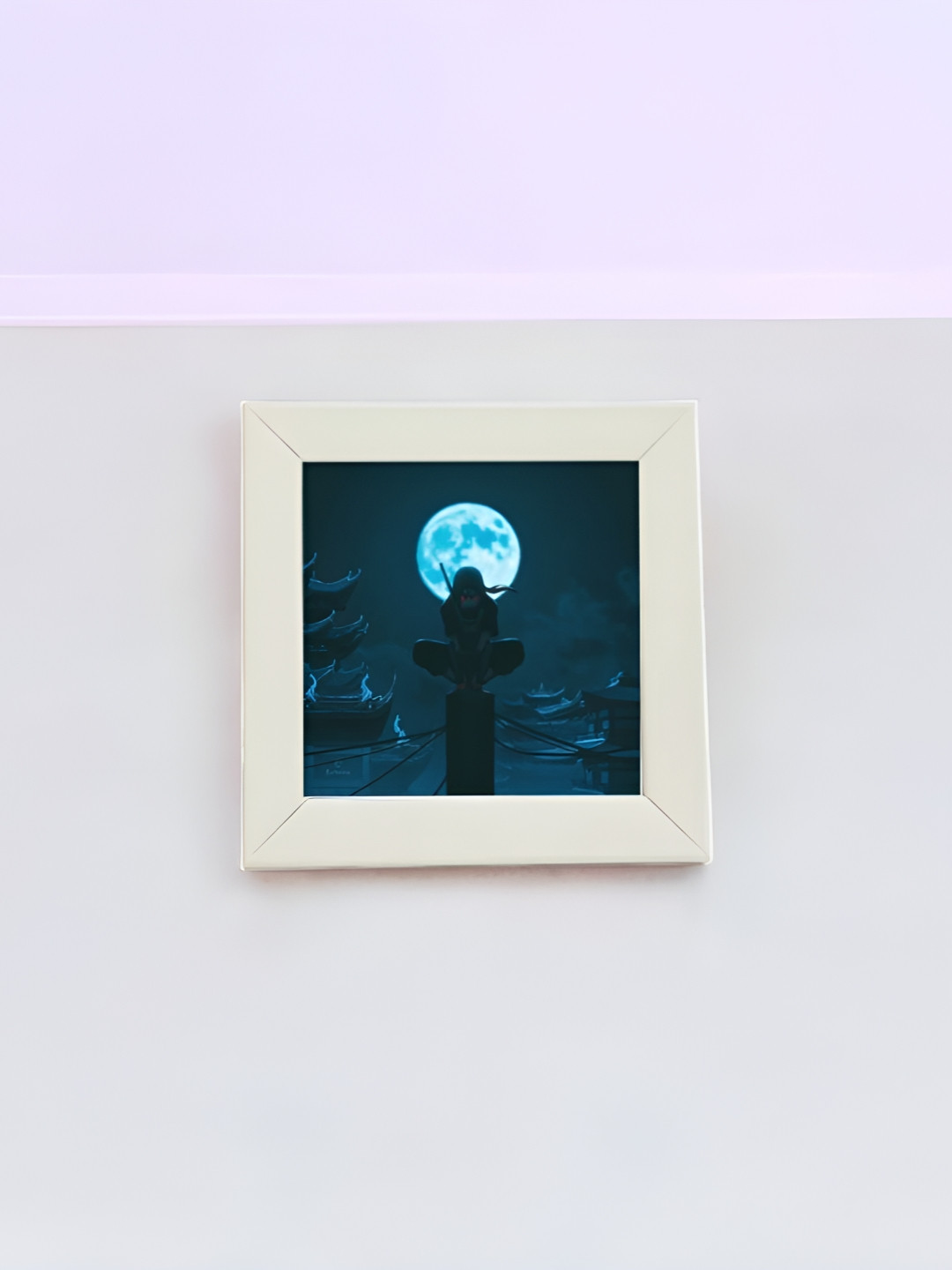 Anikmart White & Blue MDF Anime Design Table Photo Frames