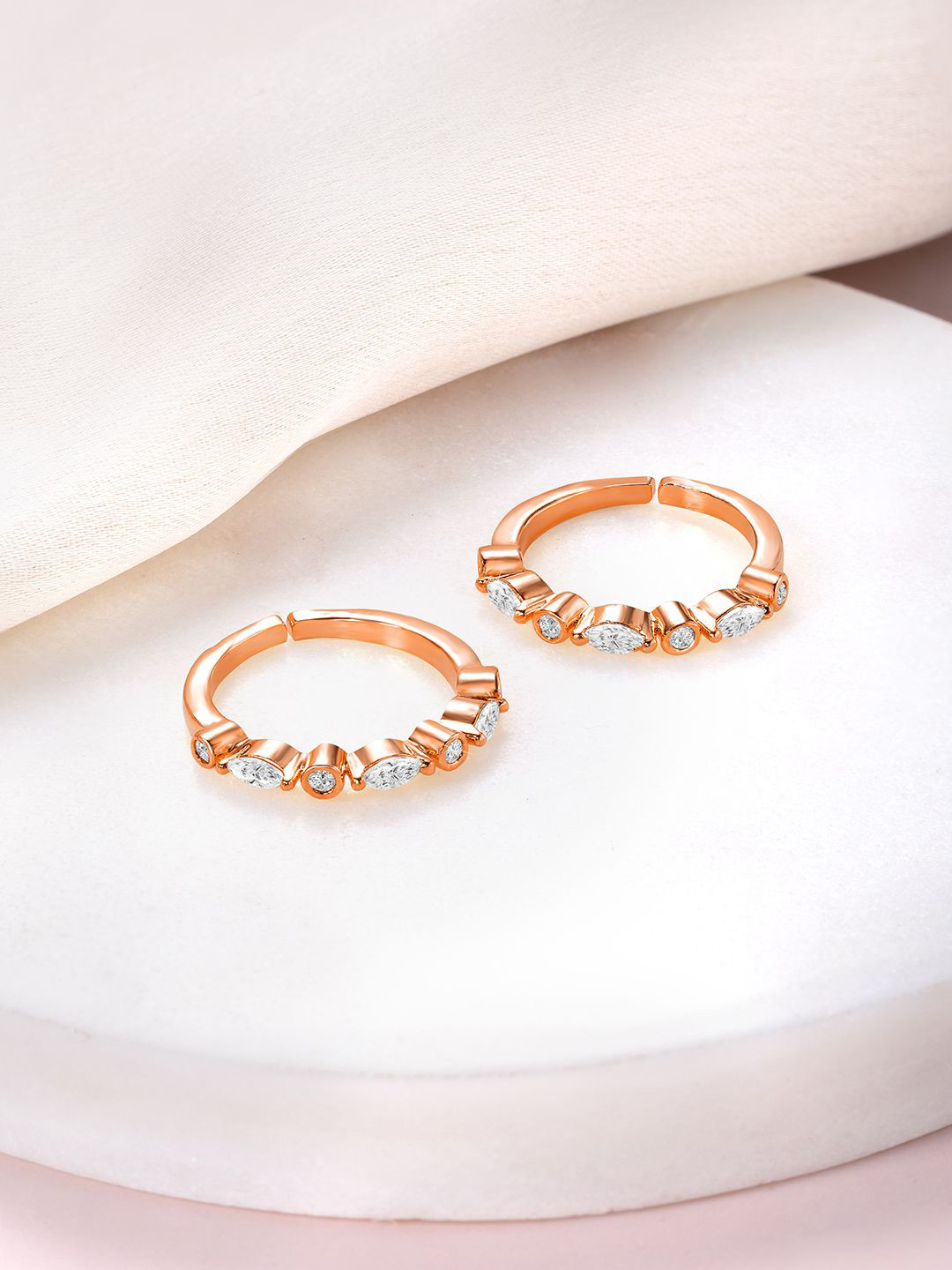 Peora Rose Gold-Plated Toe Rings