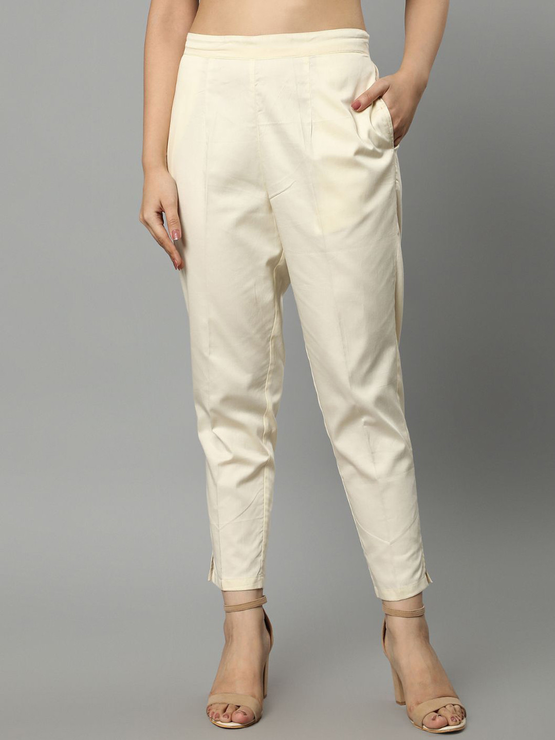 Mera Rang Women Relaxed Wrinkle Free Trousers