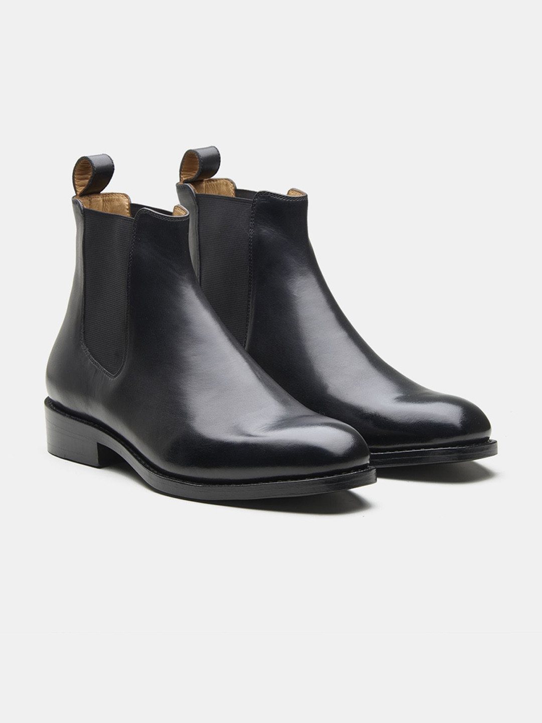 KOZASKO Men Goodyear Welted Black Wholecut Chelsea Boot