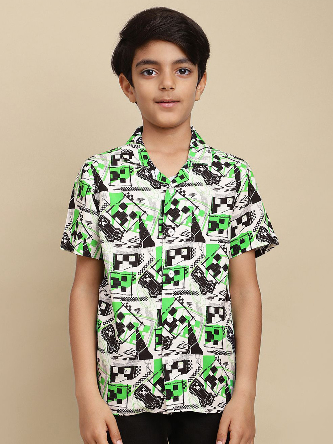 Kids Ville Boys Minecraft Printed Shirt