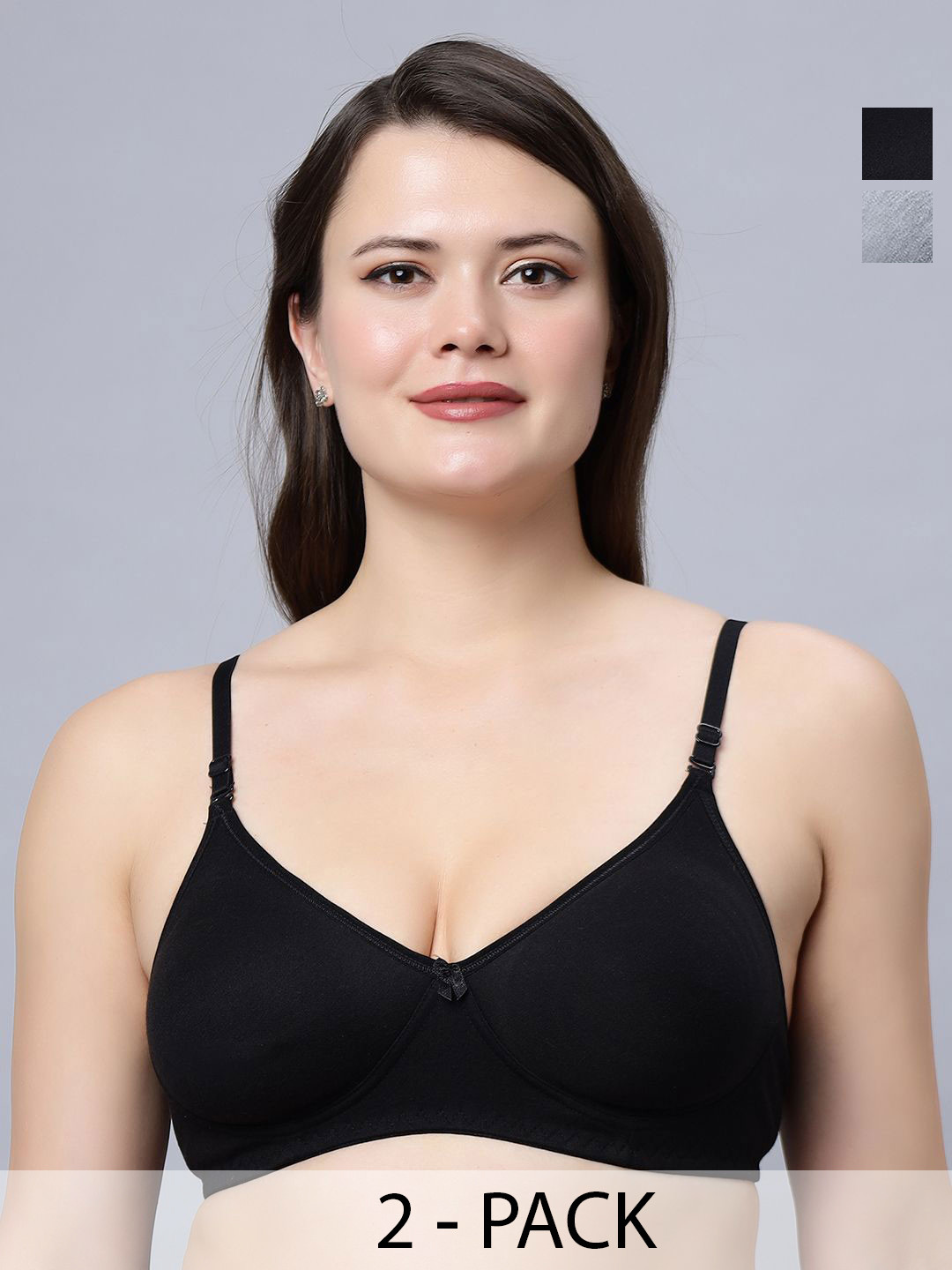 In Care Women Pack of 2 Pure Cotton Cut and Sew Full Coverage Bra
