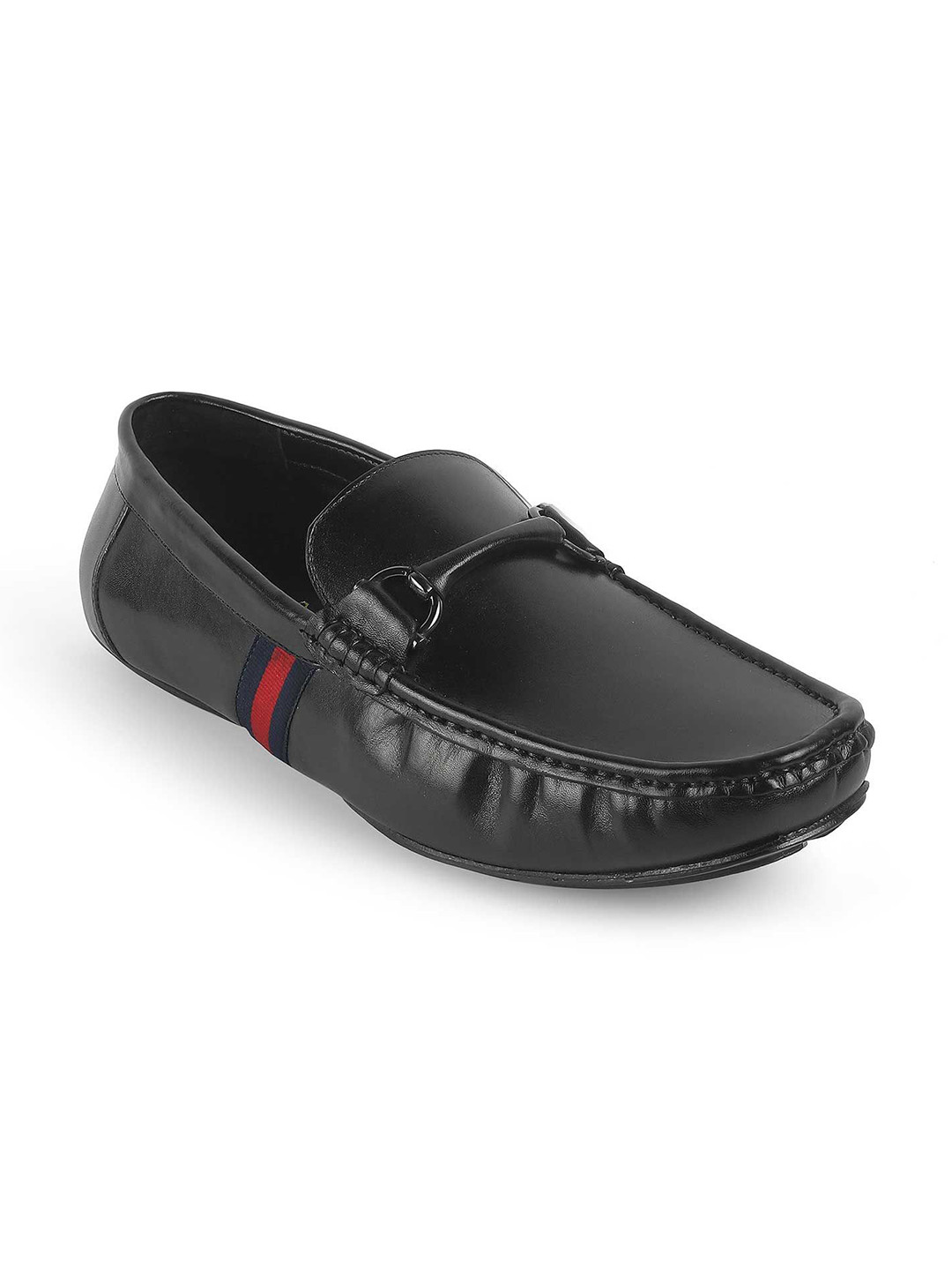 Tresmode Men Monoco Black Leather Driving Loafers