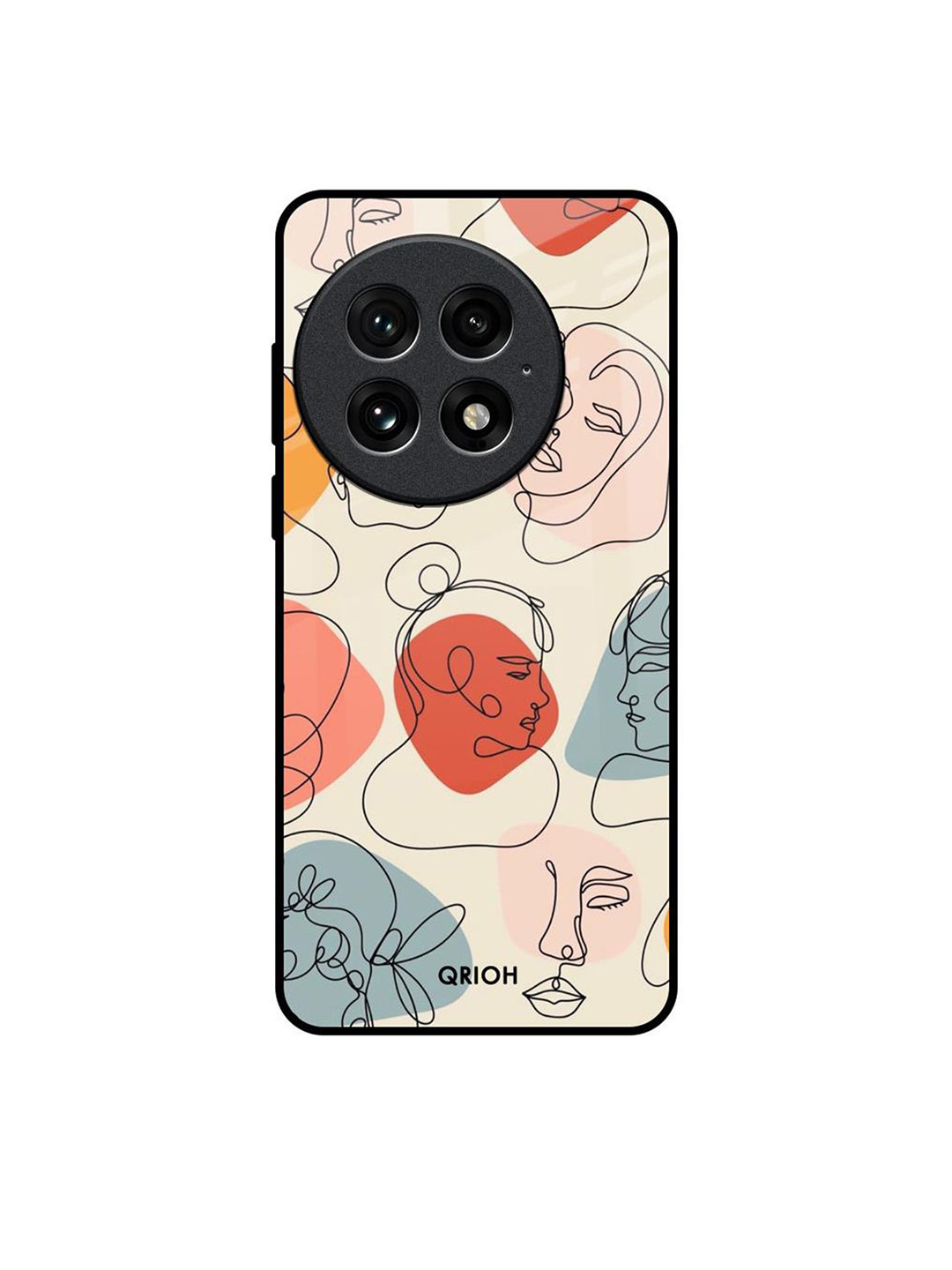 QRIOH Abstract Faces OnePlus 13 Impact Resistant Back Case