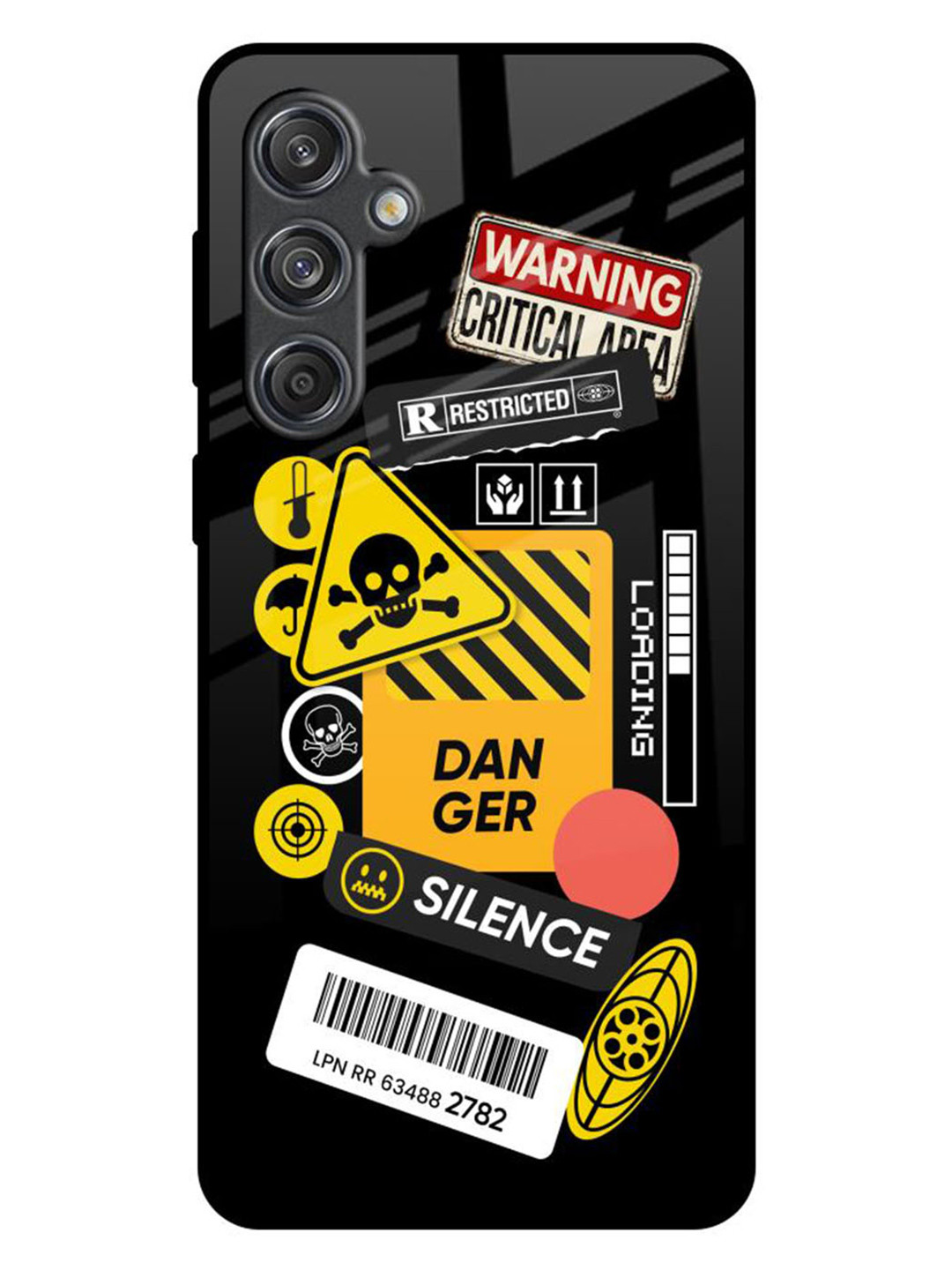 QRIOH Danger Signs Samsung Galaxy M55 5G Impact Resistant Back Case
