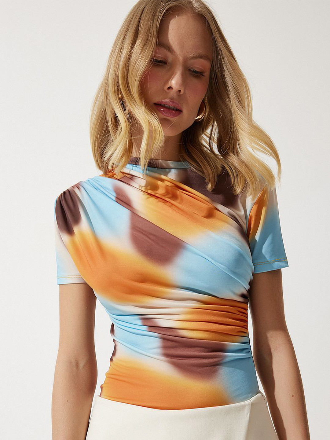 Happiness istanbul Striped Extended Sleeves Top