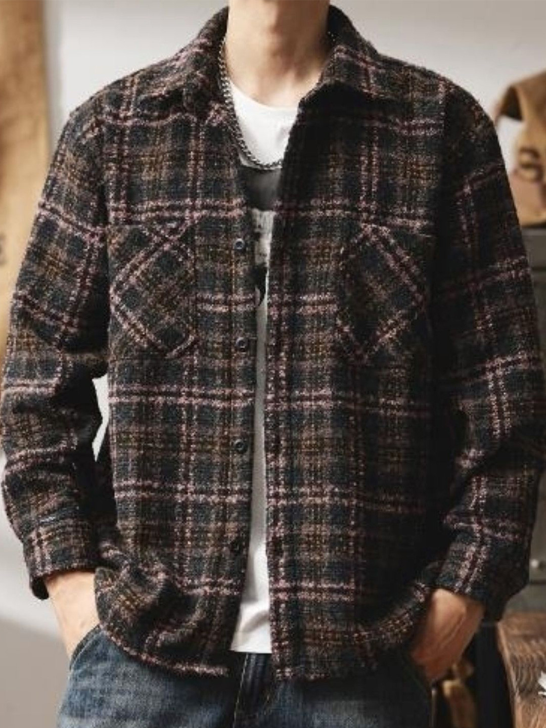 StyleCast Men Brown Tartan Checks Casual Shirt