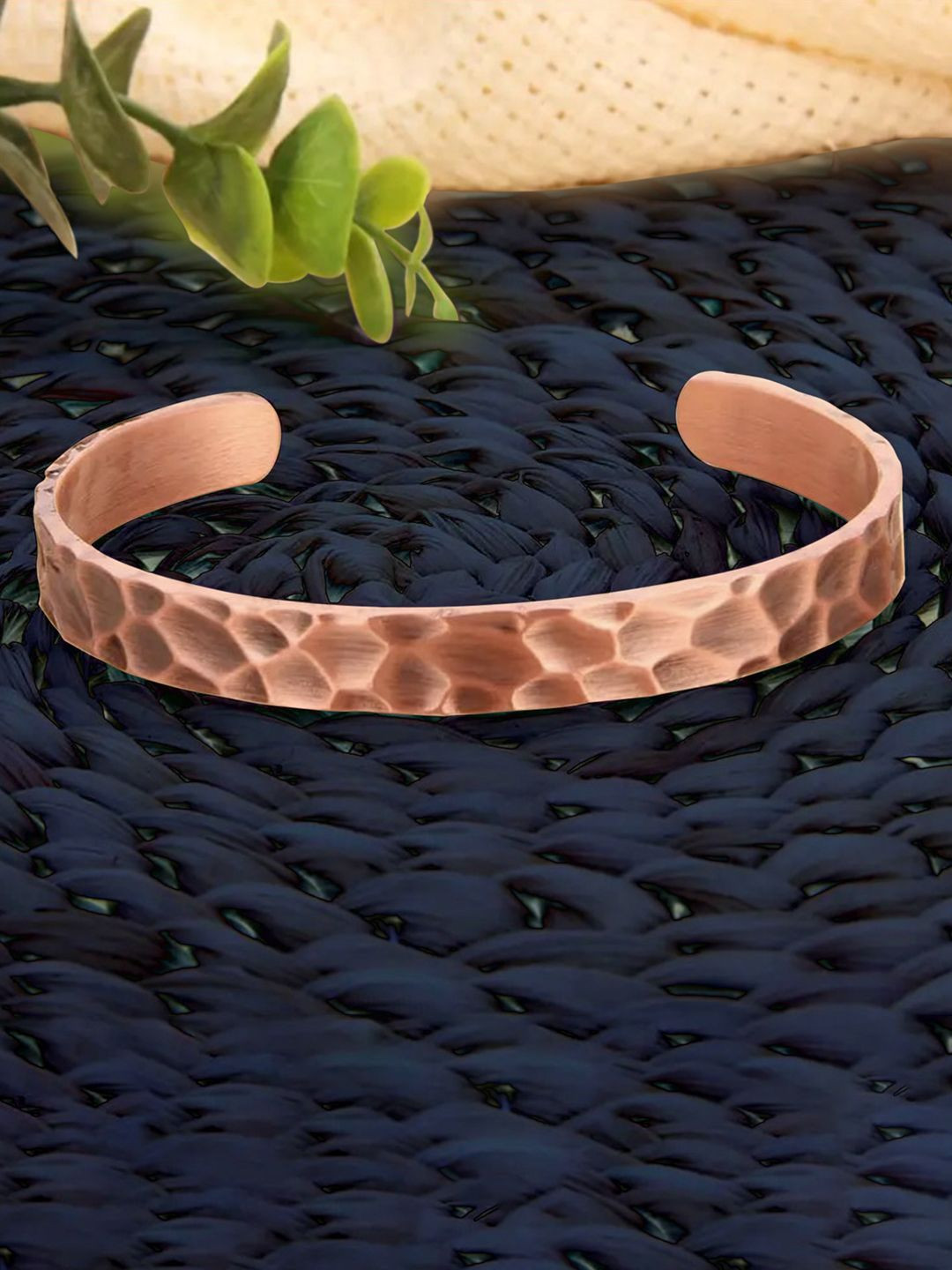 Peora Unisex Rose Gold-Plated Adjustable Kada Bracelet