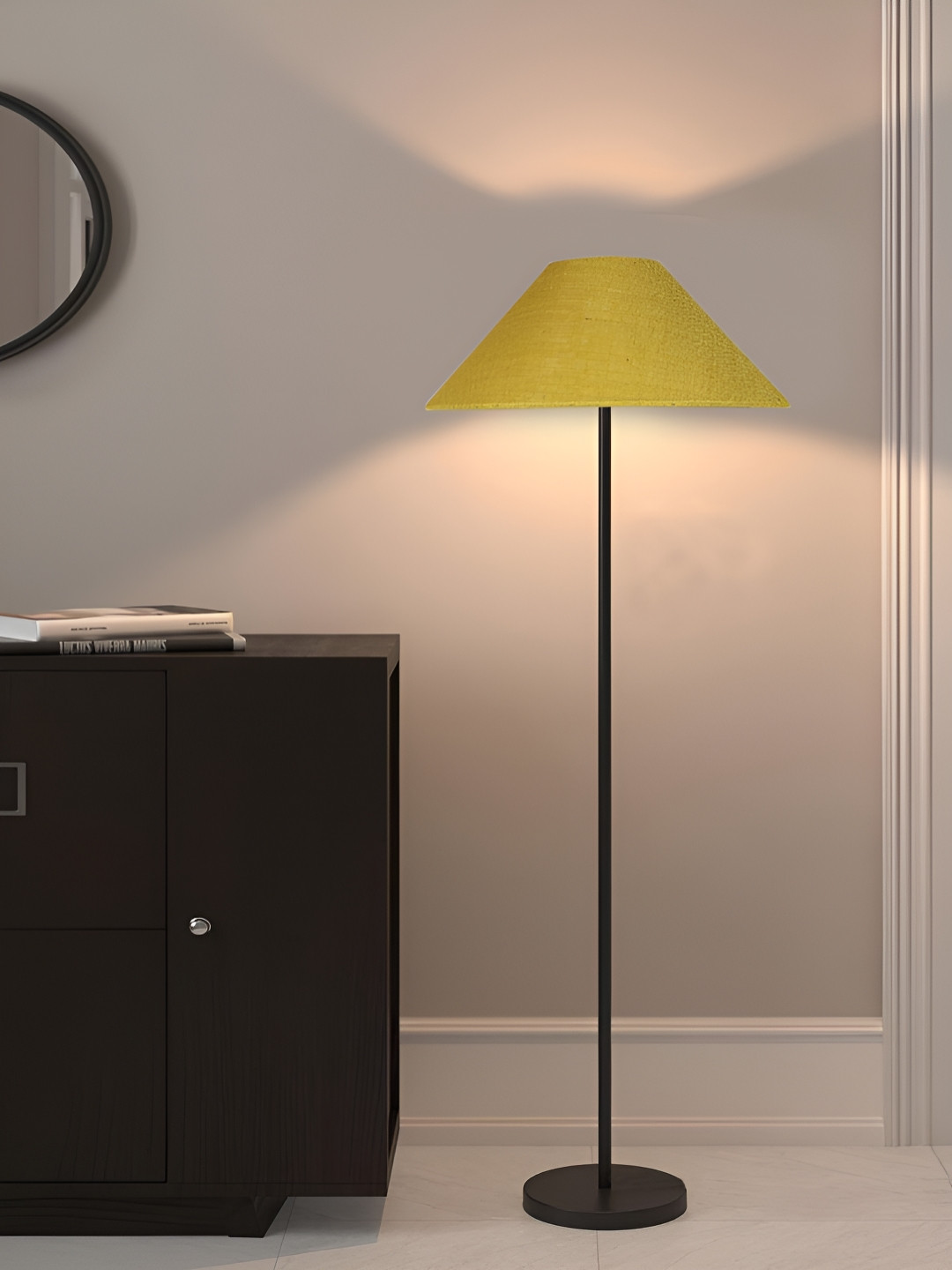 Devansh Yellow Frustum Floor Lamps