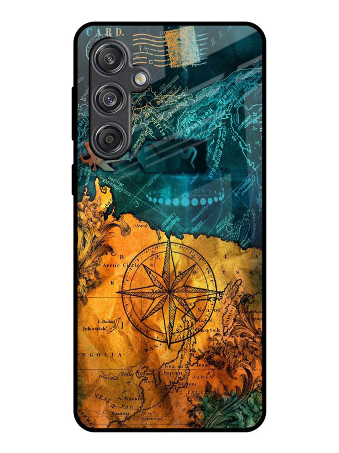 QRIOH Architecture Map Real Samsung Galaxy M55 5G Impact Resistant Back Case