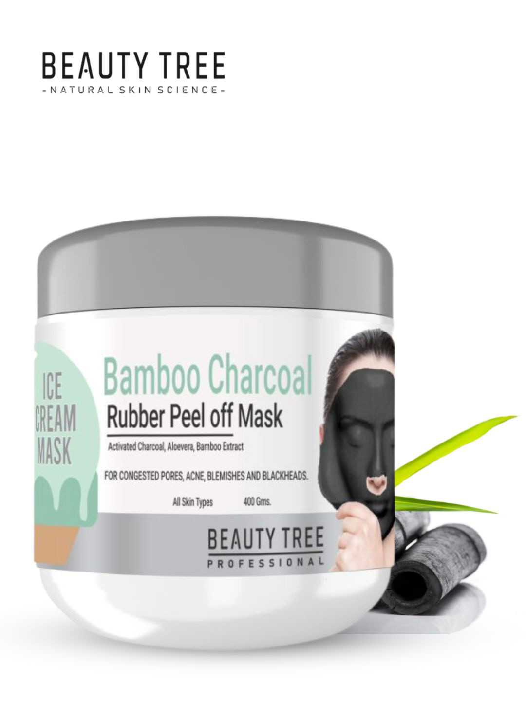 Beauty Tree Bamboo Charcoal Rubber Peel Off Mask - 400 g
