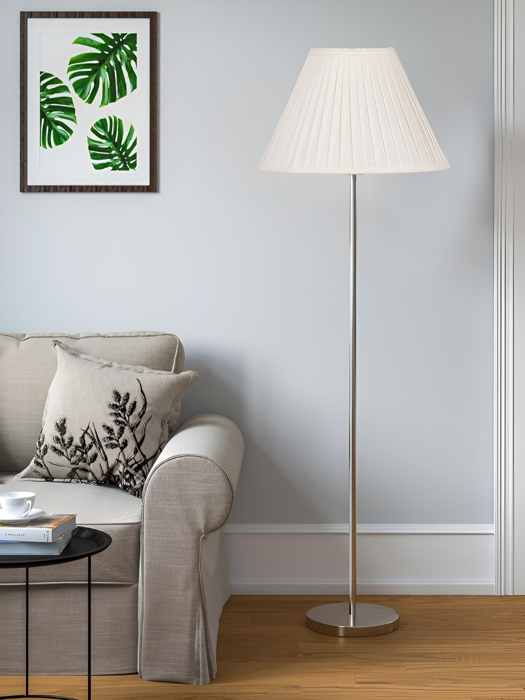 Devansh Off-White Knife Pleated Frustum FloorLamps