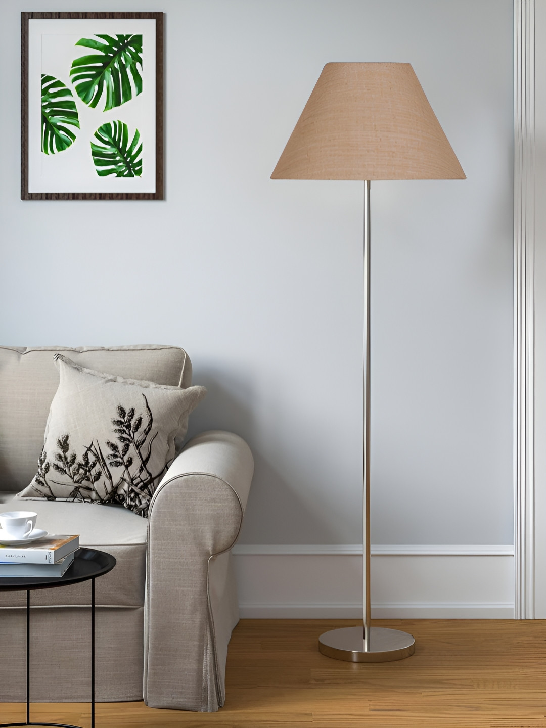 Devansh Beige Frustum With Shade Floor Lamps