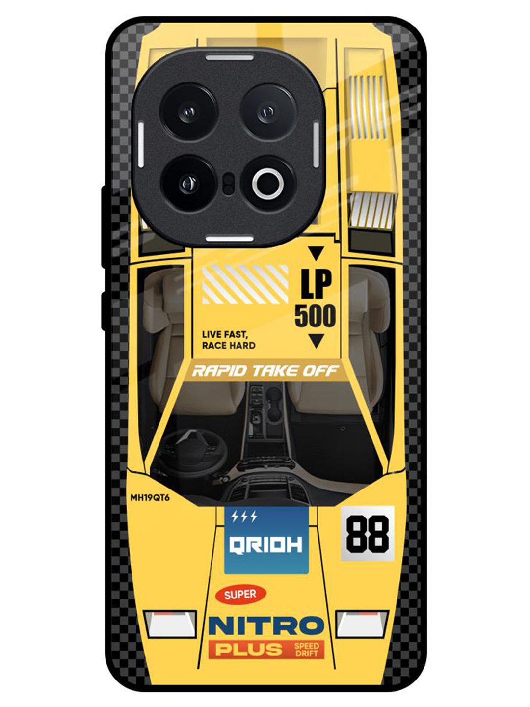 QRIOH Yellow Racing Car IQOO 13 5G Impact Resistant Back Case