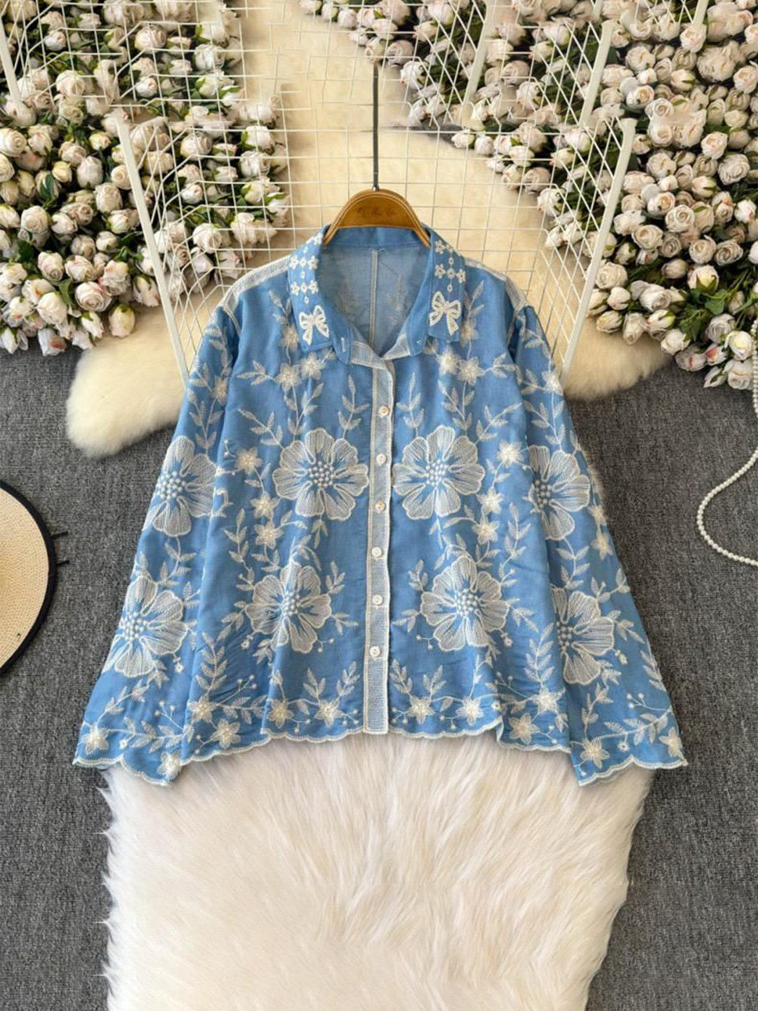 Miss Mosa By Akanksha  Siya Premium Embroidered Cotton Shirts