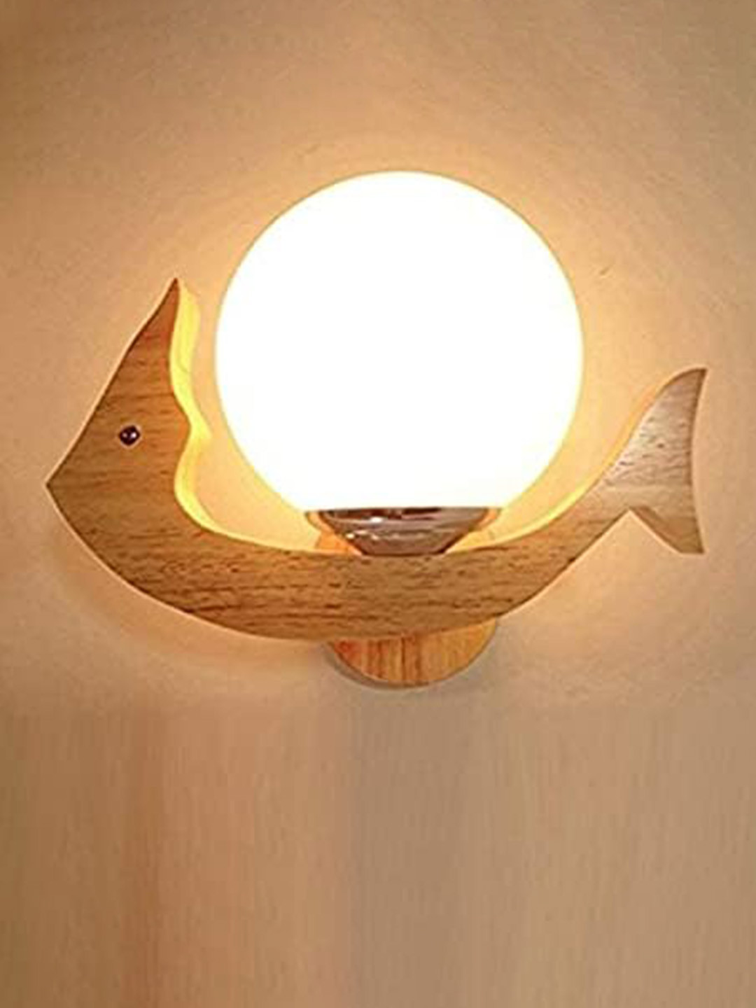 KINIS Modern Beige Abstract Shaped Wooden Quirky Wall Lamp