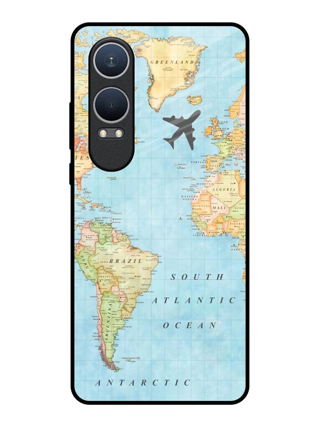 QRIOH Travel Map OnePlus Nord CE4 Lite 5G Impact Resistant Back Case
