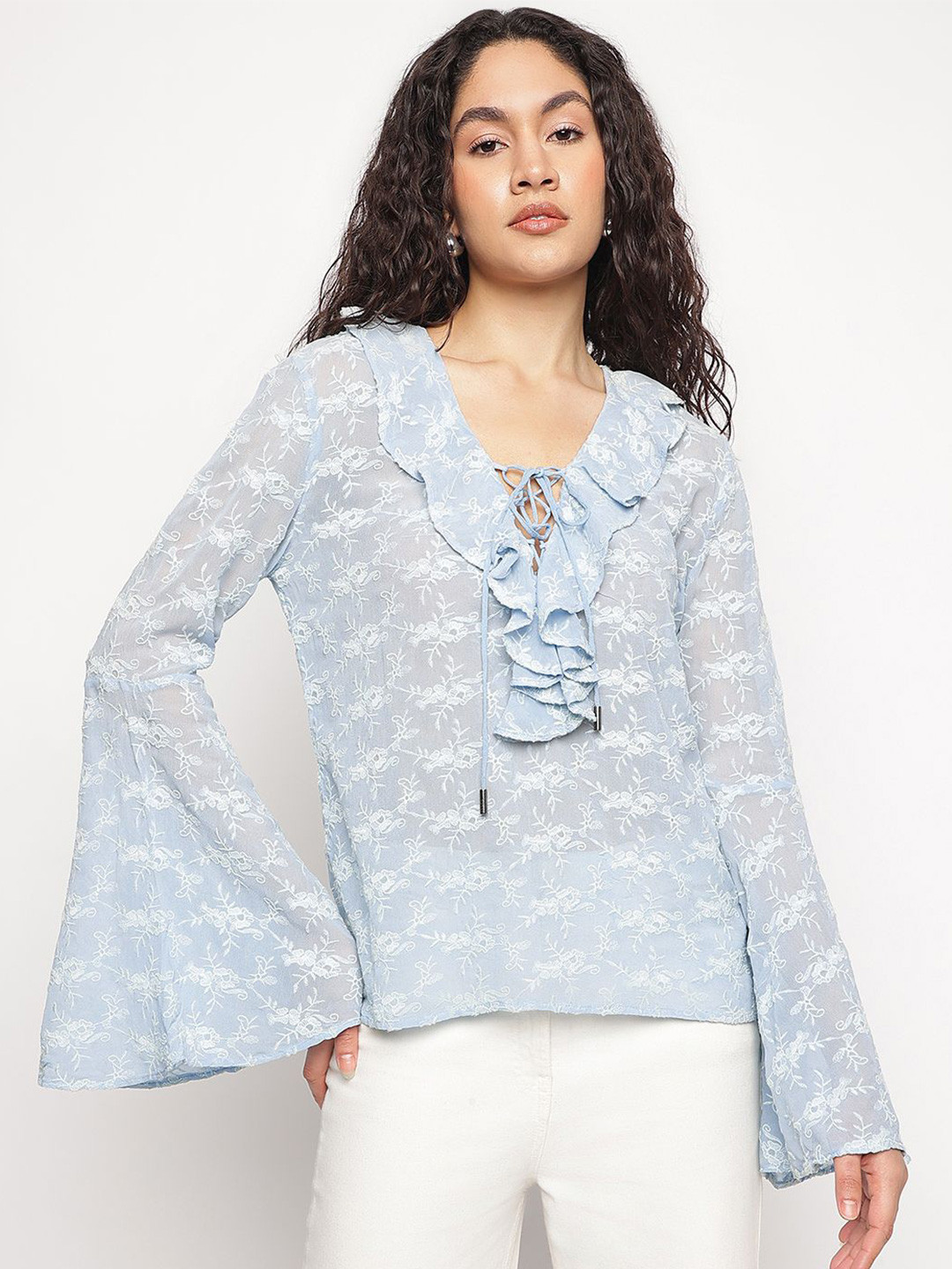 GUESS Embroidered Cotton Top