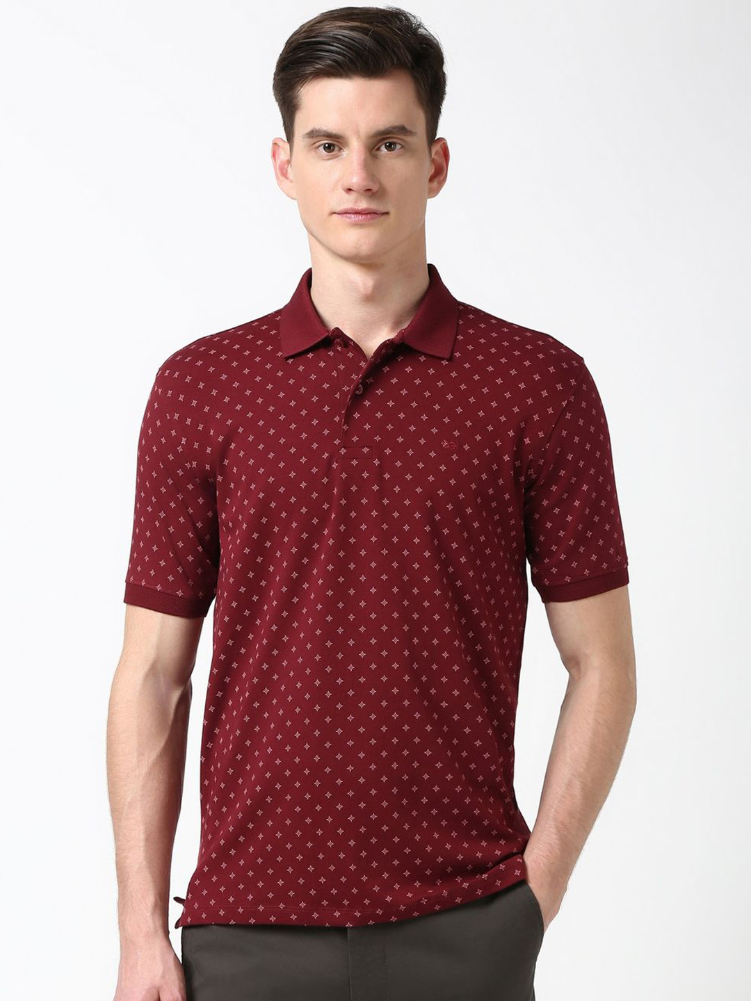 Peter England Men Printed Polo Collar Pockets T-shirt