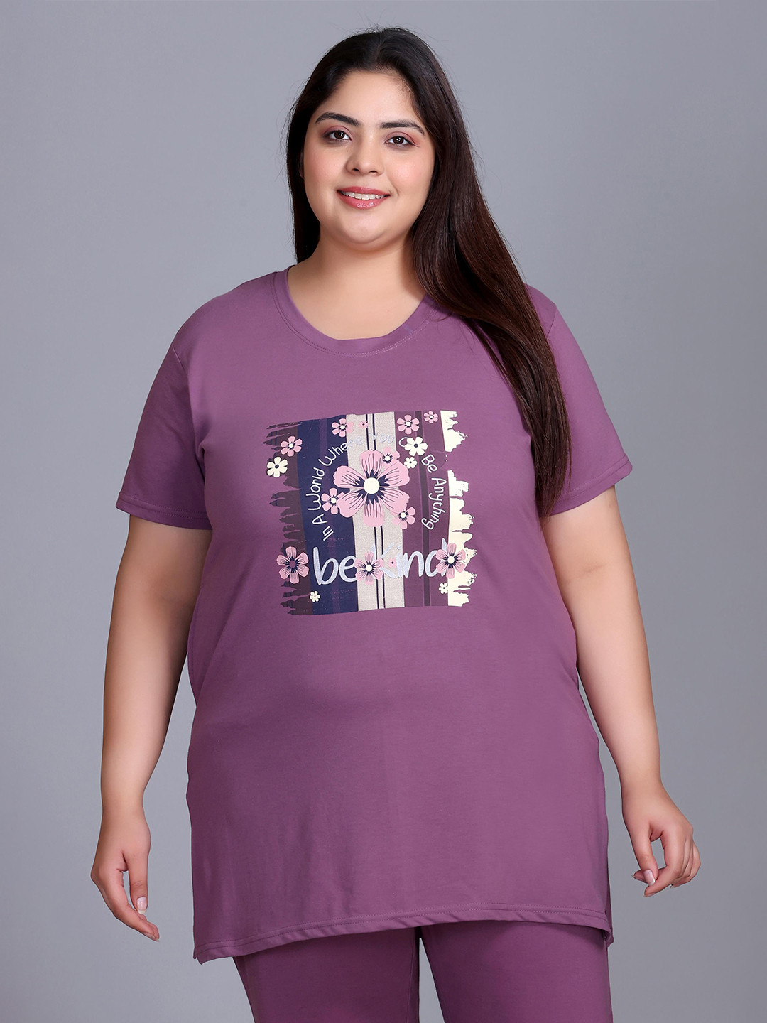 IN Love Women Floral Printed Above Knee Cotton Plus Size Dresses