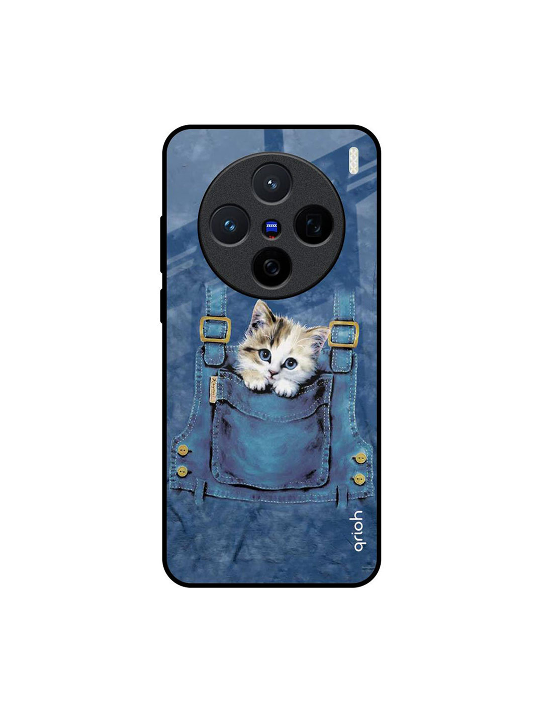 QRIOH Kitty In Pocket Vivo X200 5G Impact Resistant Back Case