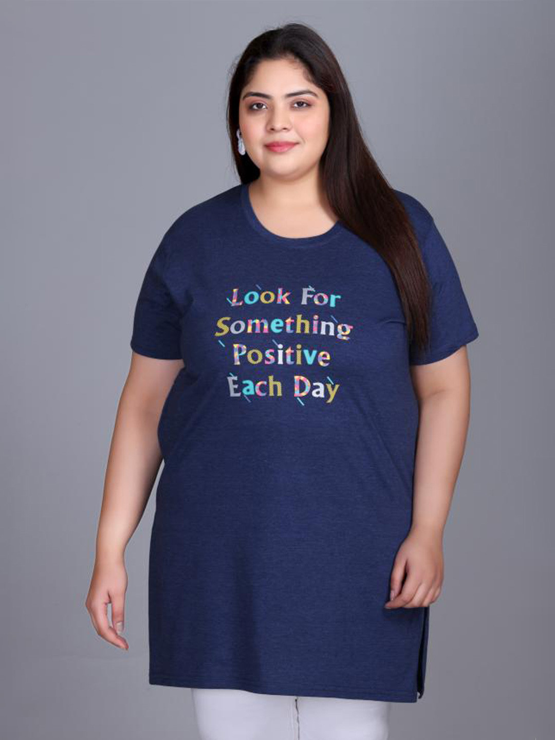 IN Love Women Typography Printed Above Knee Cotton Plus Size Dresses