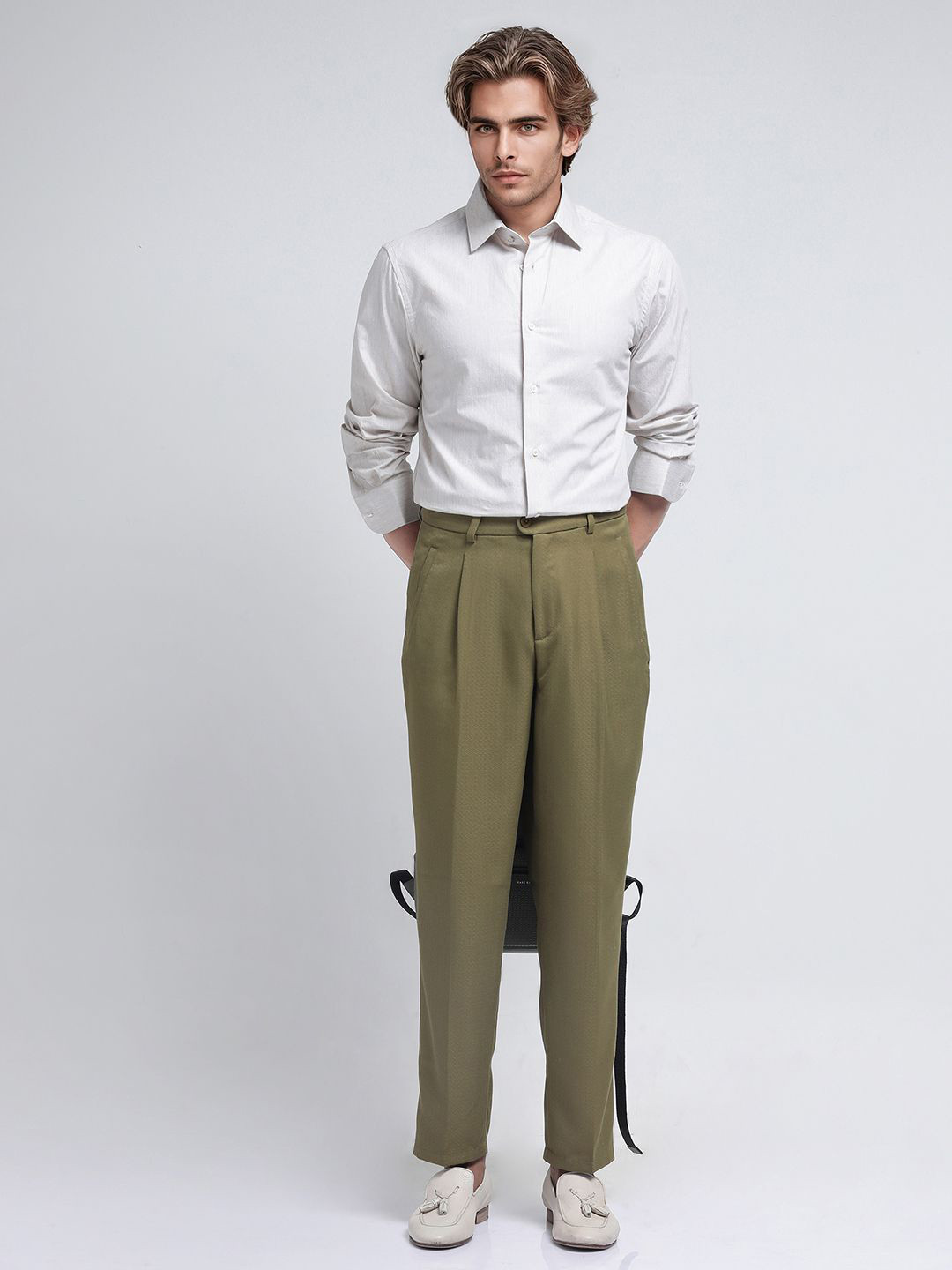 RARE RABBIT Abront B Primary Men Tailored Pleated Formal Trouser