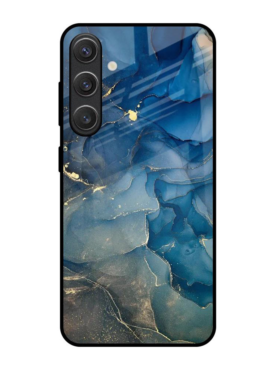QRIOH Blue Cool Marble Real Samsung Galaxy S25 5G Impact Resistant Back Case