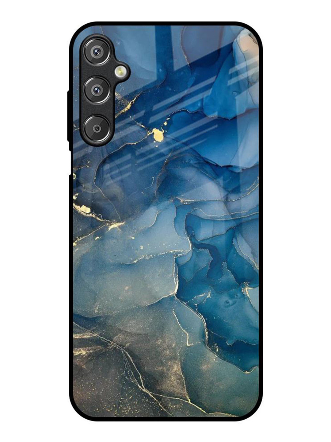 QRIOH Blue Cool Marble Real Samsung Galaxy F15 5G Impact Resistant Back Case