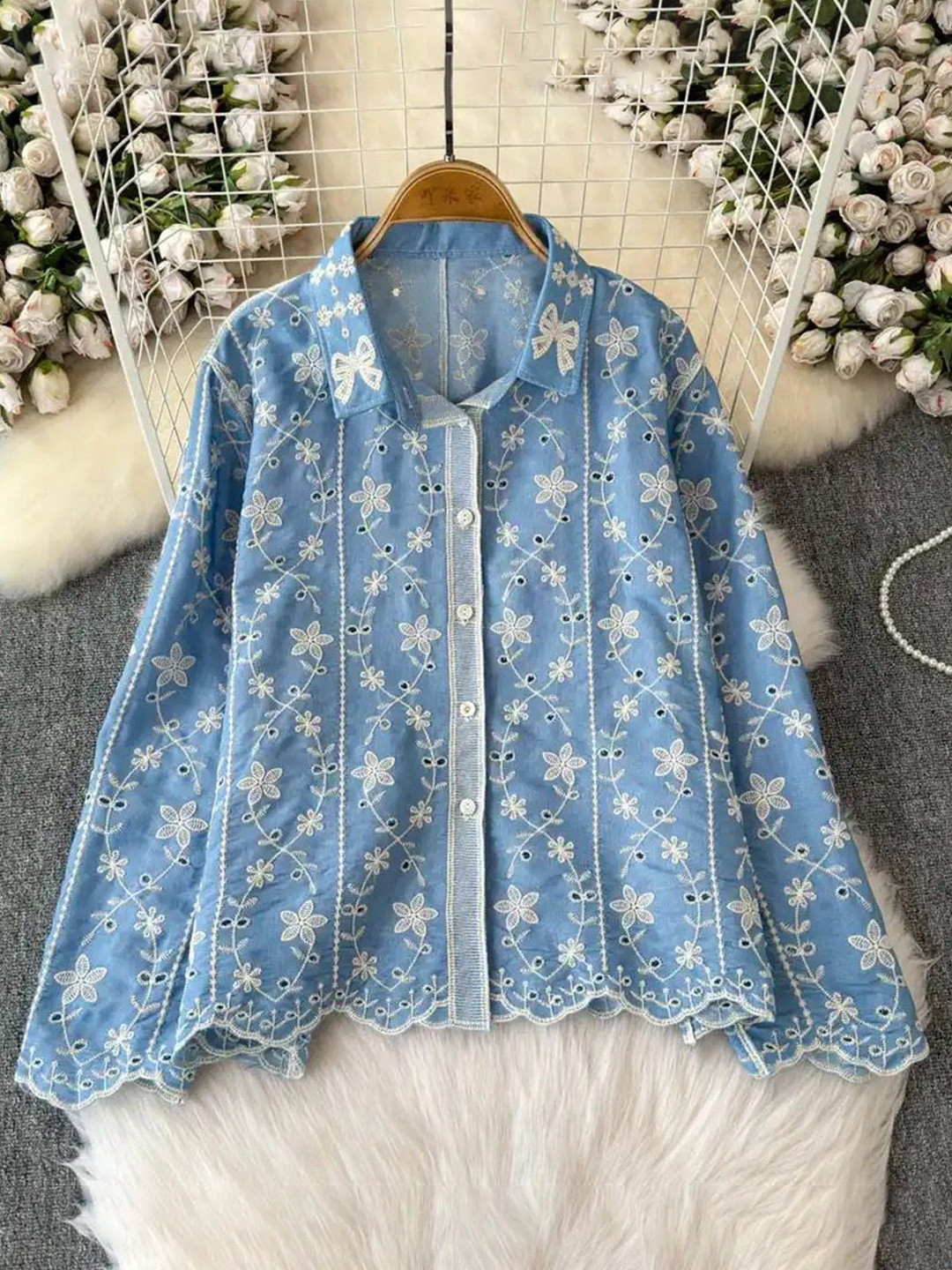 Miss Mosa By Akanksha  Aria Premium Embroidered Cotton Shirts