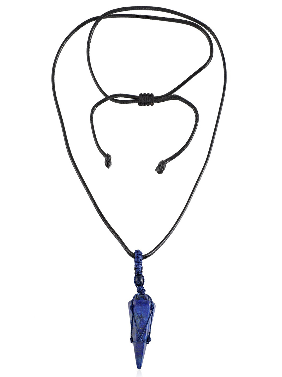 Nirvana Floral Stainless Steel Lapis Lazuli Pendant