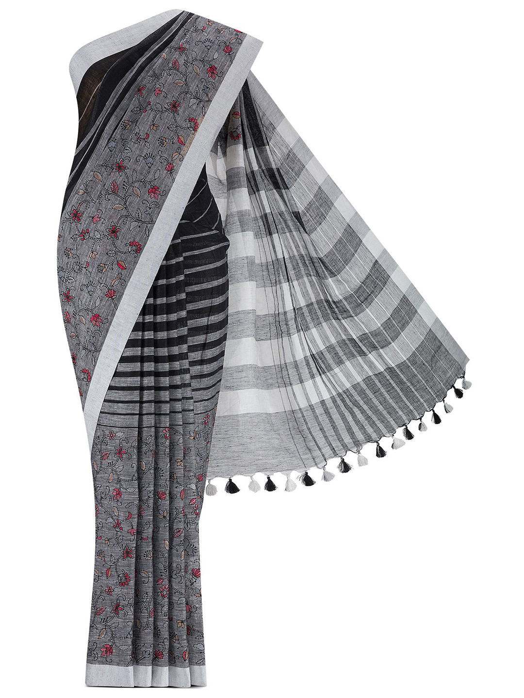 Nalli Striped Pure Linen Saree