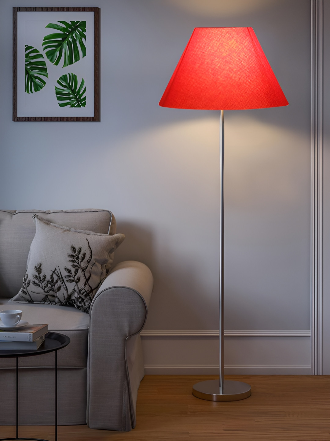 Devansh Orange Frustum Floor Lamps With Shade