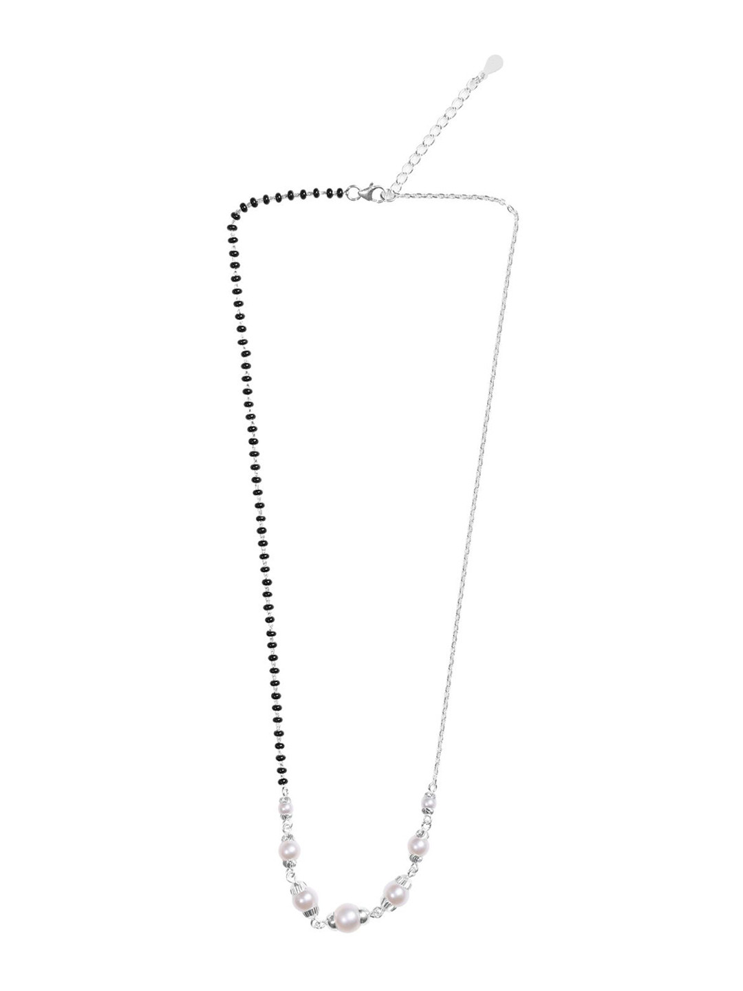 MAIRA Swiss 927 Sterling Silver Rhodium-Plated Crystals & Zircon Studded Mangalsutra