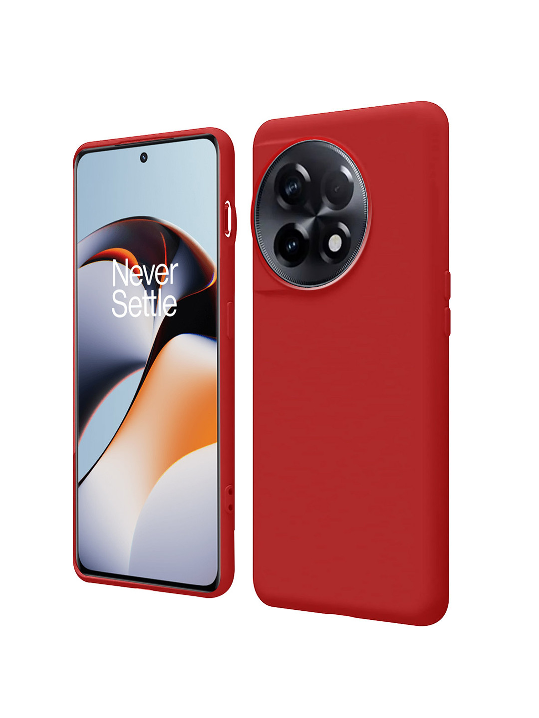 LIRAMARK Red OnePlus 11R 5G Liquid Silicone Soft Back Cover