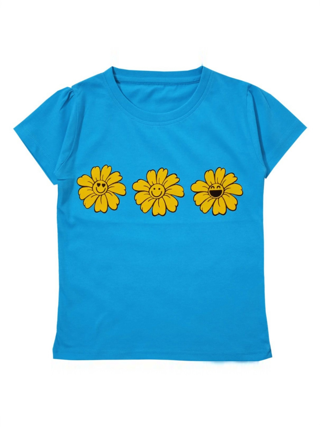 SNOWFLAKES Kids Floral Printed Pure Cotton Applique T-shirt