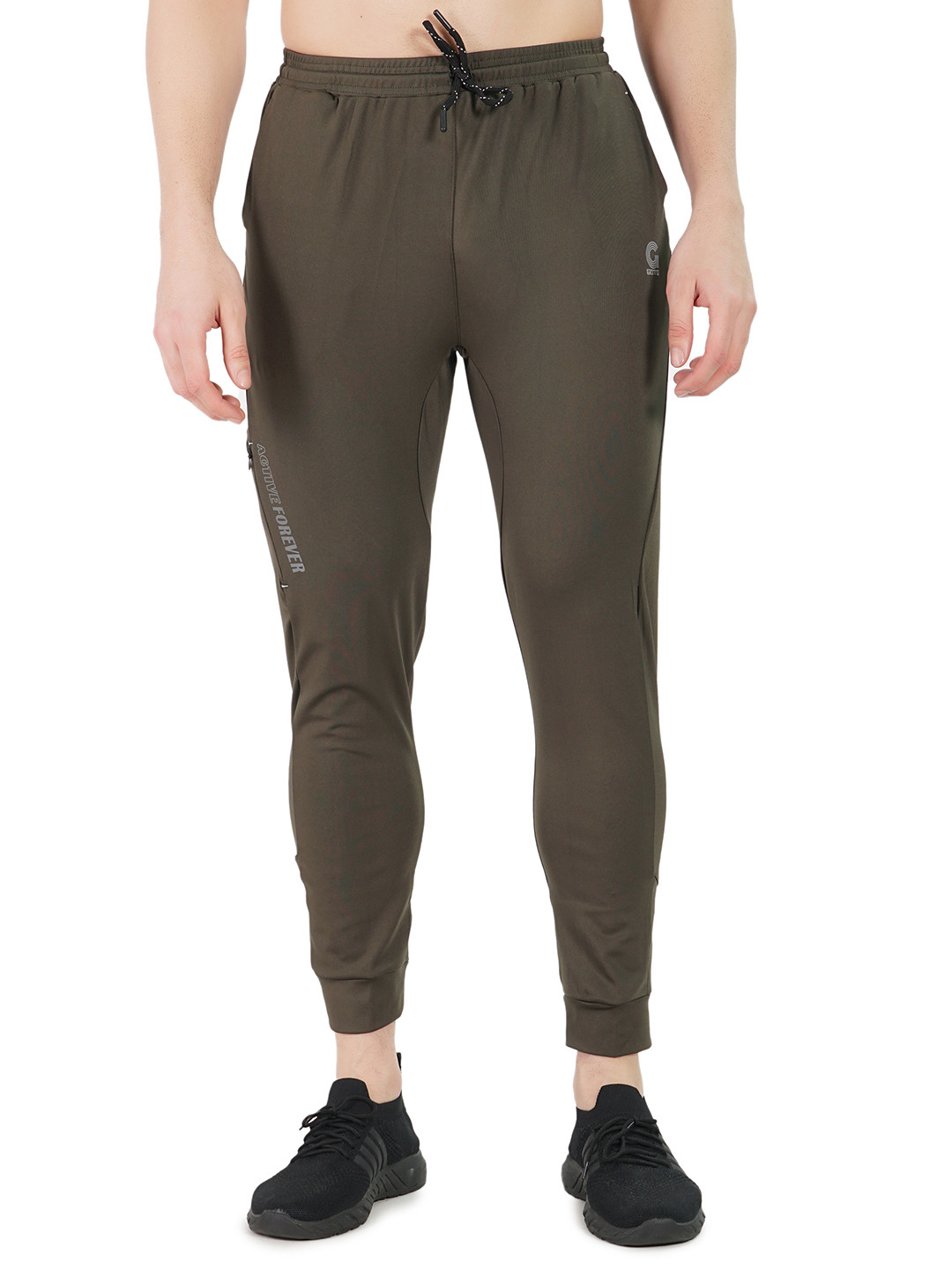 GOTO Men Brand Logo Printed Mid Rise Dri-FIT Sports Joggers