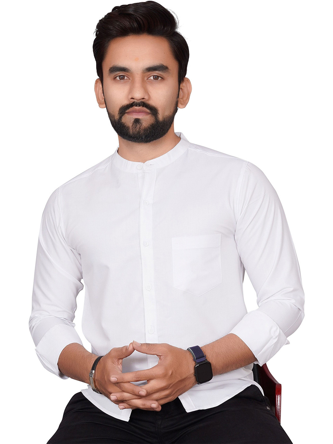 GLOBAL NOMAD Men Semi Sheer Formal Shirt