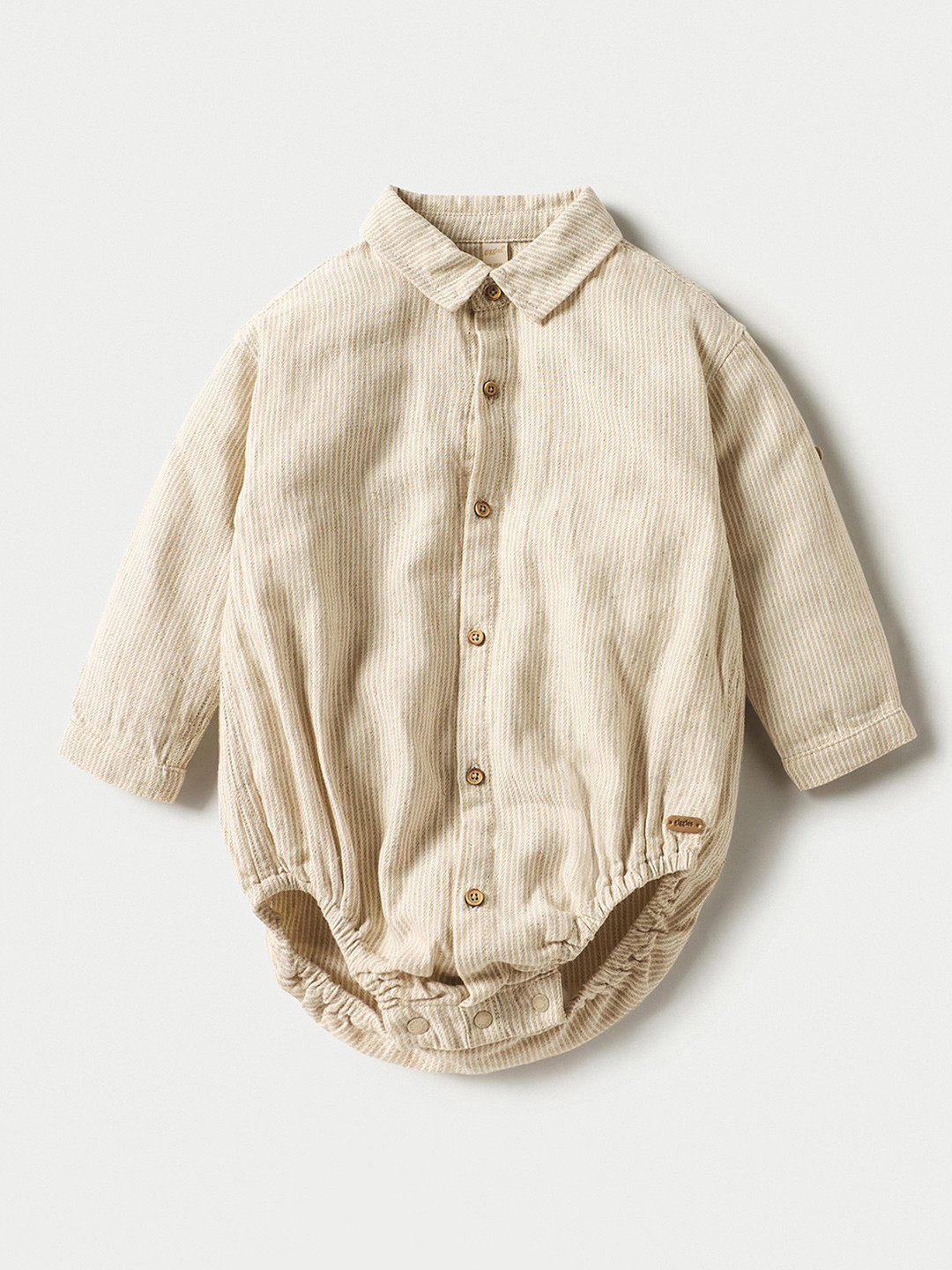 Giggles by Babyshop Infant Boys Striped Shirt Collar & Long Sleeve Bodysuit