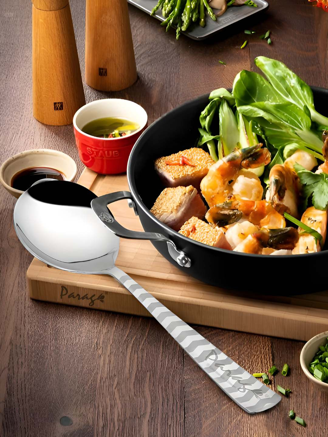 Parage Arrow 2 Pieces Silver-Toned Stainless Steel Serving Spoon