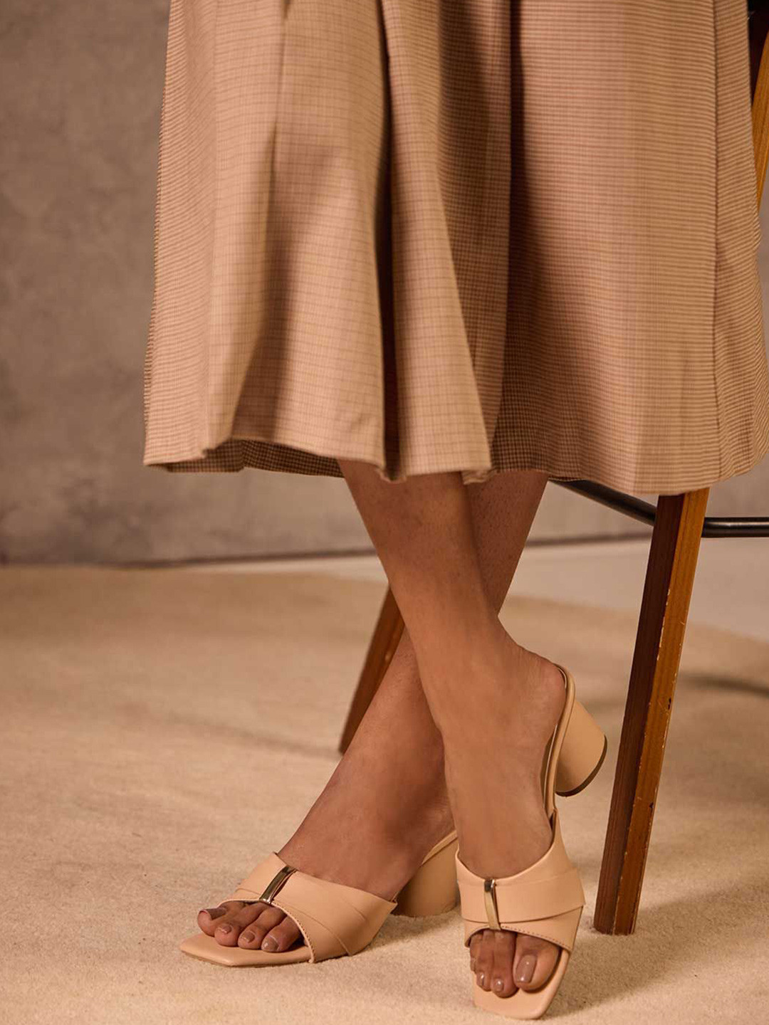 CAI Beige Strapped Heel
