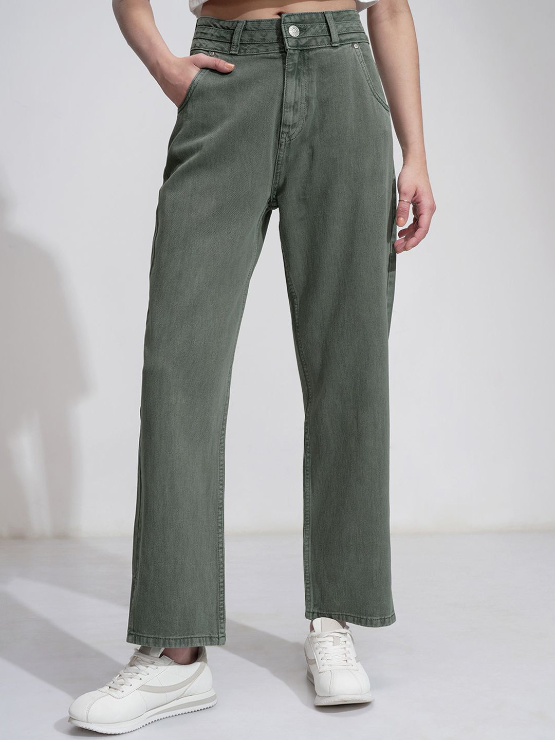 Basics By Tokyo Talkies Women Slim Fit High-Rise Light Fade Stretchable Jeans
