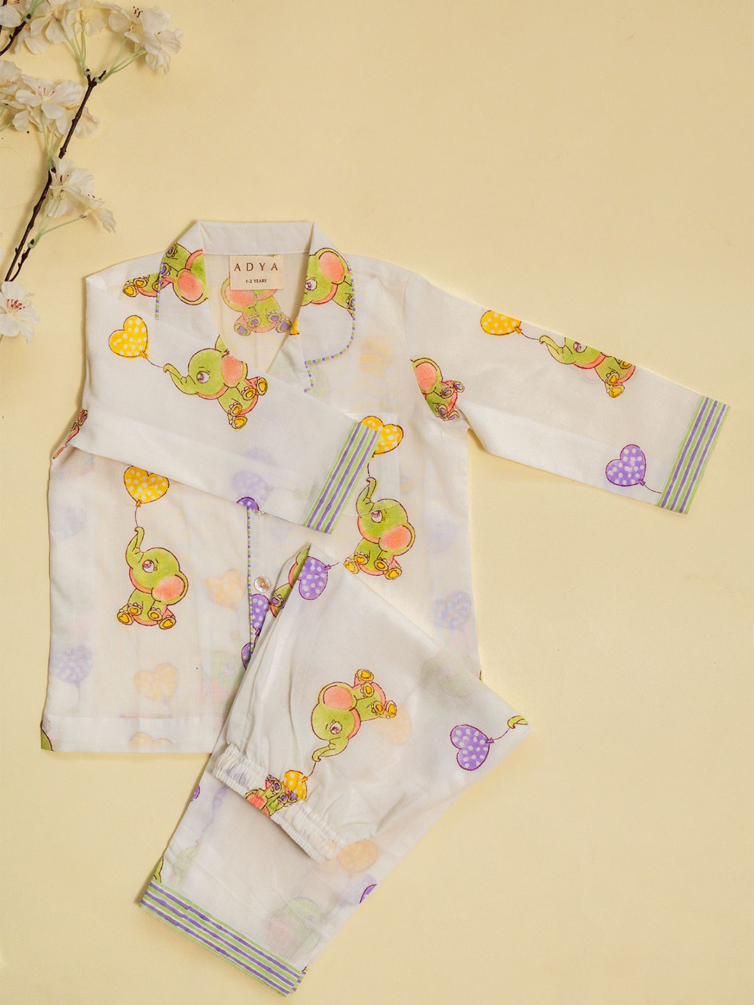 ADYA Unisex Kids Printed Night suit