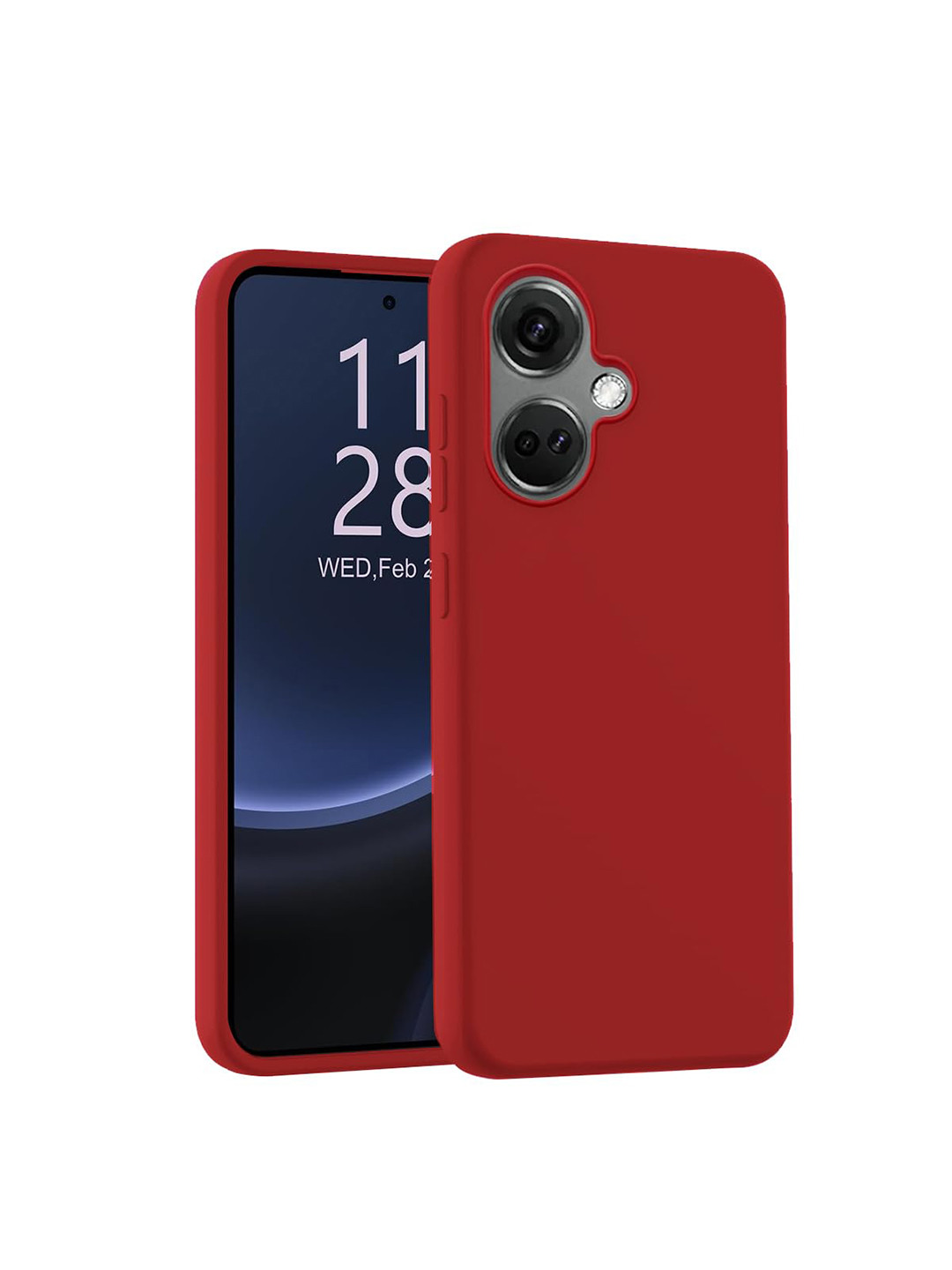 LIRAMARK Red OnePlus Nord CE 3 5G Liquid Silicone Soft Back Cover Case