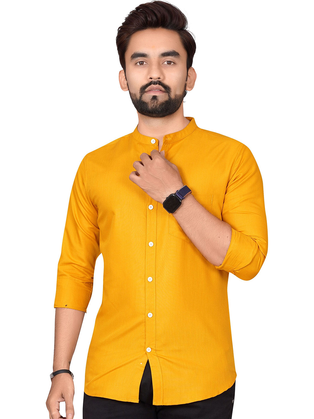 GLOBAL NOMAD Men Semi Sheer Formal Shirt