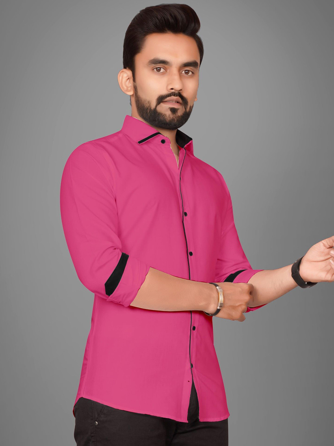 GLOBAL NOMAD Men Semi Sheer Formal Shirt